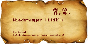 Niedermayer Milán névjegykártya
