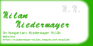 milan niedermayer business card